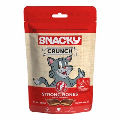 Snacky Crunchy Strong Bones Tavuklu ve Peynirli Kedi Ödülü 10x60 Gr - 1