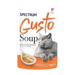 Spectrum Gusto Tavuklu Somon Balıklı ve Kabaklı Kedi Çorbası 50 Gr - Spectrum