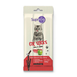 Supreme Cat Sticks Sığır Etli ve Elmalı Yetişkin Kedi Ödül Çubuğu 3x5 Gr - Supreme