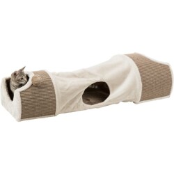 Trixie 2 Bölümlü Peluş Jut Kedi Oyun Tüneli 110x30x38 Cm - Trixie