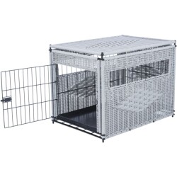 Trixie Dekoratif Rattan Sargılı Metal Köpek Kafesi M 58x60x77 Cm - 3