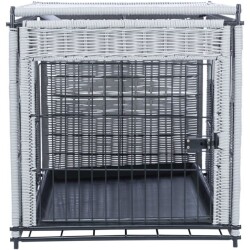 Trixie Dekoratif Rattan Sargılı Metal Köpek Kafesi M 58x60x77 Cm - 4