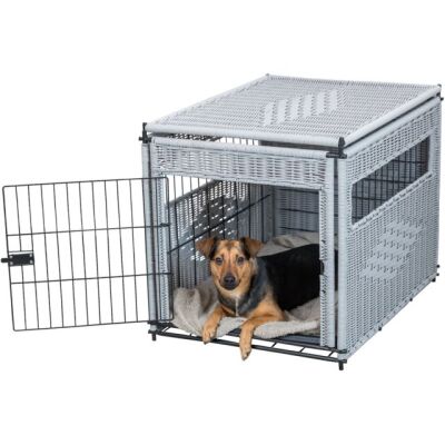 Trixie Dekoratif Rattan Sargılı Metal Köpek Kafesi M 58x60x77 Cm - 5