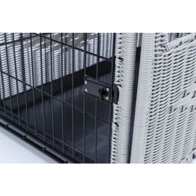 Trixie Dekoratif Rattan Sargılı Metal Köpek Kafesi M 58x60x77 Cm - 8