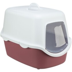 Trixie Kapalı Kedi Tuvaleti 40x40x56 Cm Kırmızı Beyaz - Trixie