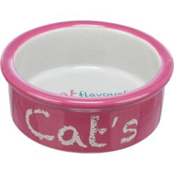 Trixie Seramik Kedi Mama ve Su Kabı 0,3 Lt 12 Cm Antik Pembe Açık Gri - Trixie