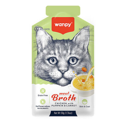 Wanpy Tavuk Etli Bal Kabaklı ve Havuçlu Tahılsız Kedi Çorbası 50 Gr - 1