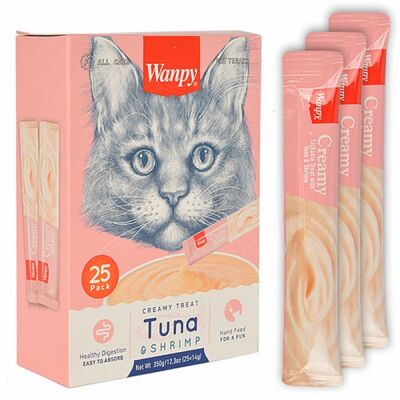 Wanpy Ton Balıklı ve Karidesli Krema Kedi Ödülü 25x14 Gr - 1