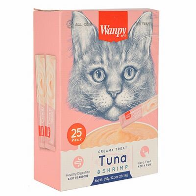 Wanpy Ton Balıklı ve Karidesli Krema Kedi Ödülü 25x14 Gr - 3