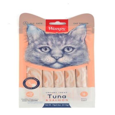 Wanpy Ton Balıklı ve Somonlu Krema Kedi Ödülü 5x14 Gr - 1