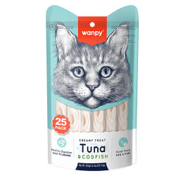 Wanpy Ton ve Morina Balıklı Krema Kedi Ödülü 25x14 Gr - Wanpy