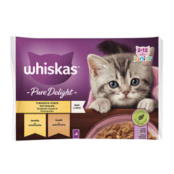 Whiskas Pouch Pure Delight Jöle İçinde Tavuklu ve Hindili Yavru Kedi Konservesi 4x85 Gr - Whiskas