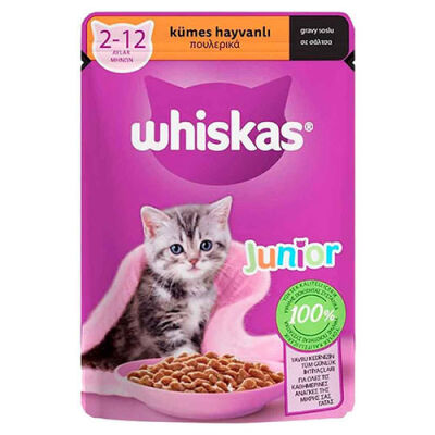 Whiskas Pouch Sos İçinde Kümes Hayvanlı Yavru Kedi Konservesi 28 Adet 85 Gr - 1