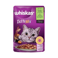 Whiskas Pouch Tastymix Sos İçinde Kuzulu Tavuklu ve Havuçlu Yetişkin Kedi Konservesi 12 Adet 85 Gr - Whiskas