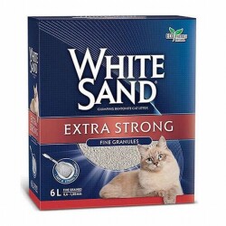 White Sand Extra Strong Cat Litter Extra Topaklanan Kedi Kumu 2x6 Lt - White Sand