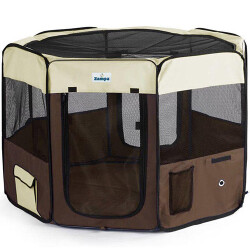 Zampa Pet Park Kedi ve Köpek Oyun Alanı Kahverengi 91x91x54 Cm - Zampa